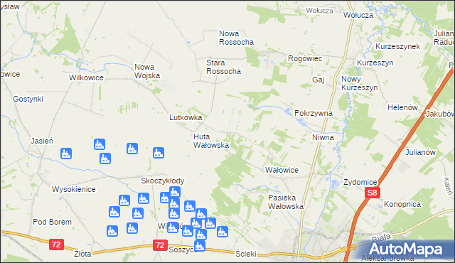 mapa Stary Dwór gmina Rawa Mazowiecka, Stary Dwór gmina Rawa Mazowiecka na mapie Targeo