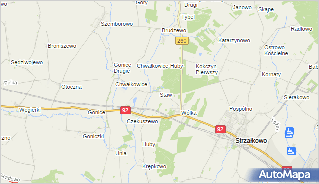 mapa Staw gmina Strzałkowo, Staw gmina Strzałkowo na mapie Targeo