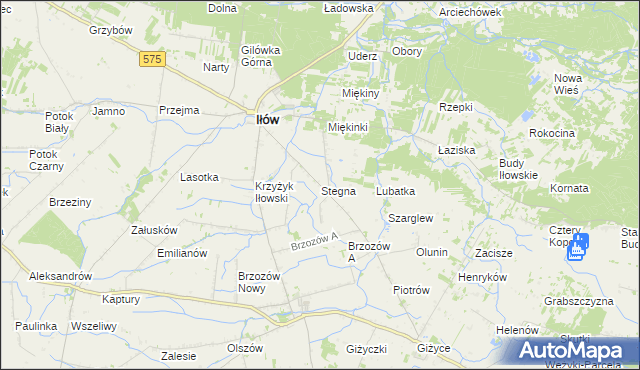 mapa Stegna gmina Iłów, Stegna gmina Iłów na mapie Targeo