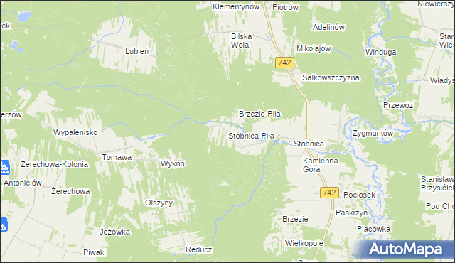 mapa Stobnica-Piła, Stobnica-Piła na mapie Targeo