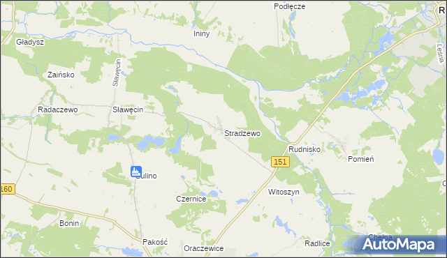 mapa Stradzewo gmina Choszczno, Stradzewo gmina Choszczno na mapie Targeo