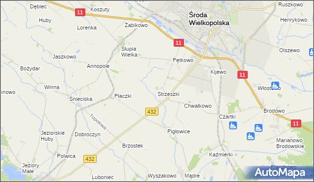 mapa Strzeszki, Strzeszki na mapie Targeo