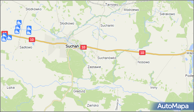 mapa Suchanówko, Suchanówko na mapie Targeo