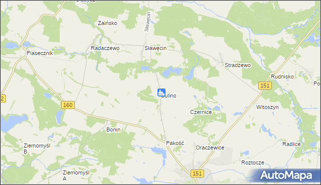 mapa Sulino gmina Choszczno, Sulino gmina Choszczno na mapie Targeo