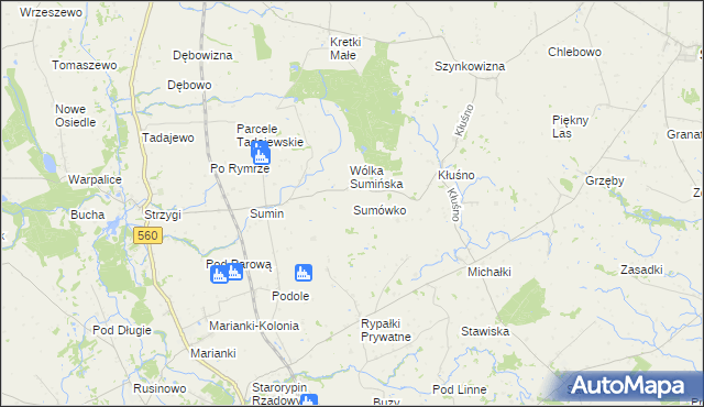 mapa Sumówko gmina Osiek, Sumówko gmina Osiek na mapie Targeo