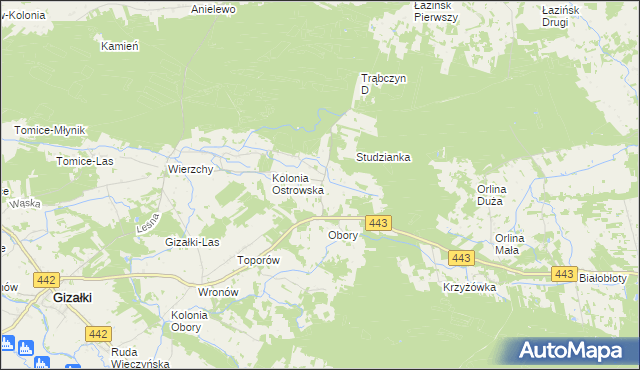 mapa Świerczyna gmina Gizałki, Świerczyna gmina Gizałki na mapie Targeo