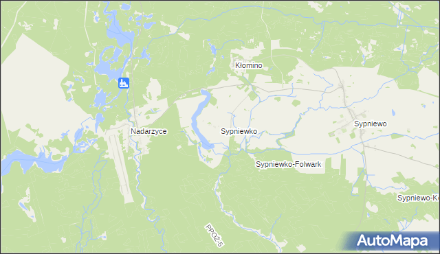 mapa Sypniewko, Sypniewko na mapie Targeo