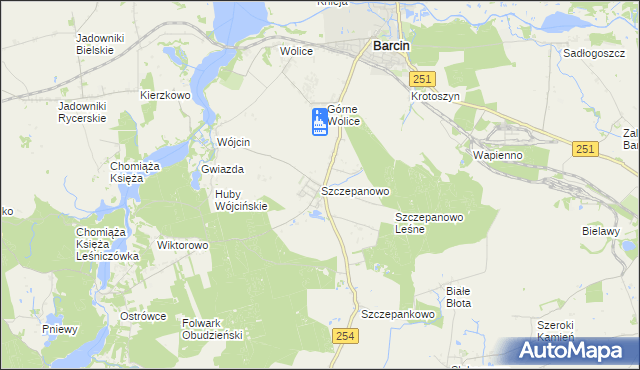 mapa Szczepanowo, Szczepanowo na mapie Targeo