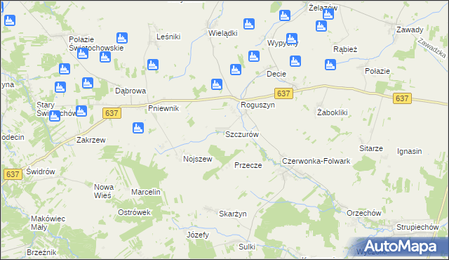 mapa Szczurów, Szczurów na mapie Targeo