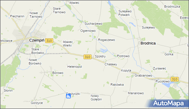 mapa Szołdry, Szołdry na mapie Targeo