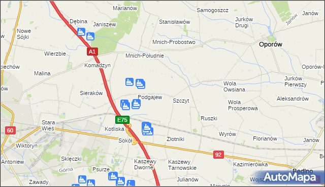 mapa Szymanówka gmina Oporów, Szymanówka gmina Oporów na mapie Targeo