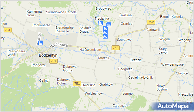 mapa Tarczek, Tarczek na mapie Targeo