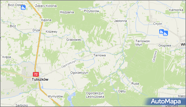 mapa Tarnowa gmina Tuliszków, Tarnowa gmina Tuliszków na mapie Targeo