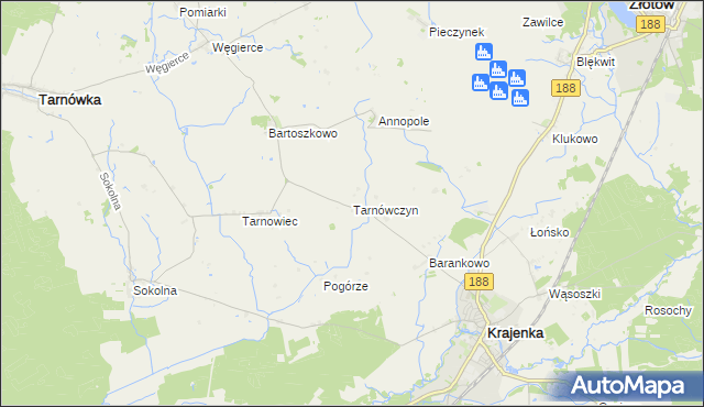 mapa Tarnówczyn, Tarnówczyn na mapie Targeo