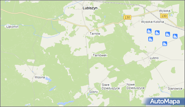 mapa Tarnówek gmina Witnica, Tarnówek gmina Witnica na mapie Targeo