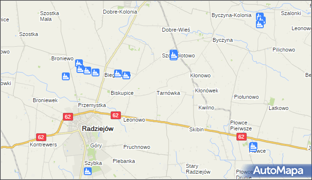 mapa Tarnówka gmina Radziejów, Tarnówka gmina Radziejów na mapie Targeo