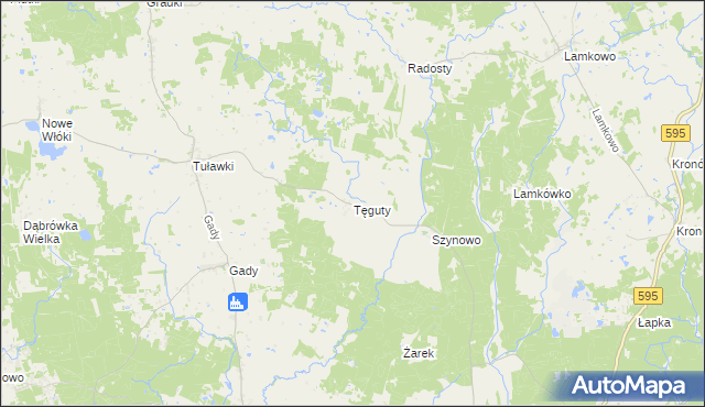 mapa Tęguty, Tęguty na mapie Targeo