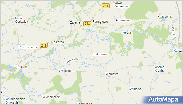 mapa Teklanowo, Teklanowo na mapie Targeo