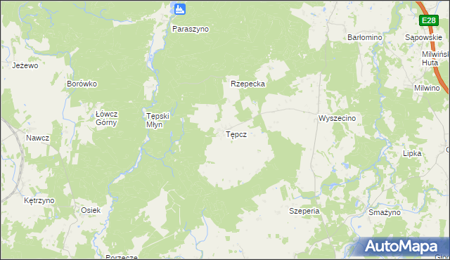 mapa Tępcz, Tępcz na mapie Targeo