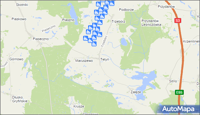 mapa Tetyń, Tetyń na mapie Targeo