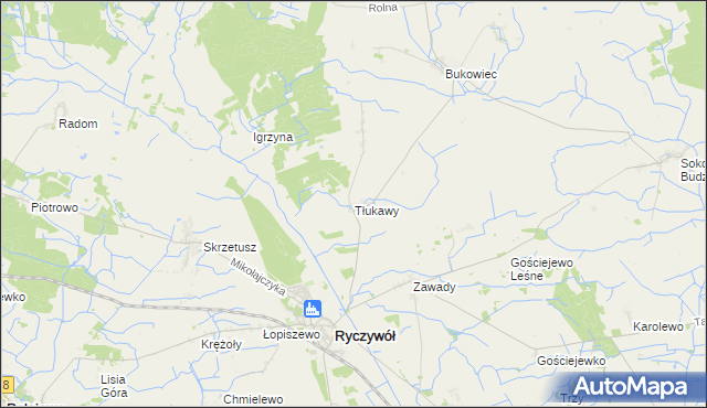 mapa Tłukawy, Tłukawy na mapie Targeo