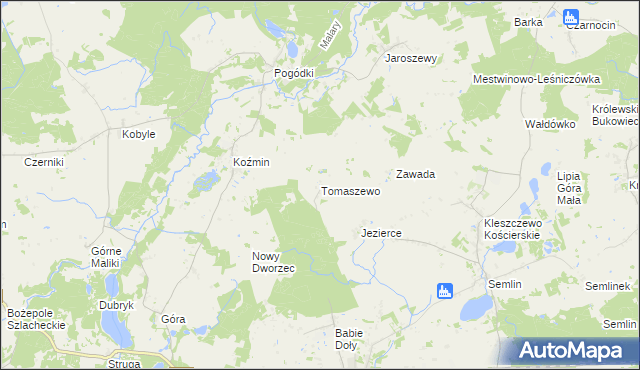 mapa Tomaszewo gmina Zblewo, Tomaszewo gmina Zblewo na mapie Targeo
