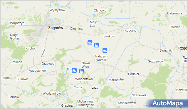 mapa Trąbczyn Dworski, Trąbczyn Dworski na mapie Targeo