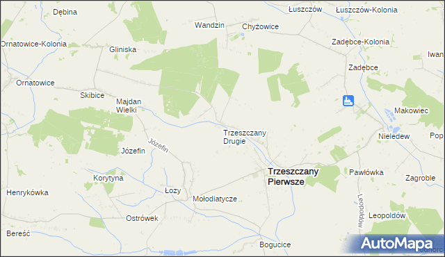 mapa Trzeszczany Drugie, Trzeszczany Drugie na mapie Targeo