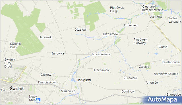 mapa Trzeszkowice, Trzeszkowice na mapie Targeo