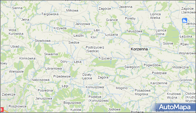 mapa Trzycierz, Trzycierz na mapie Targeo