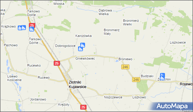 mapa Tupadły gmina Złotniki Kujawskie, Tupadły gmina Złotniki Kujawskie na mapie Targeo