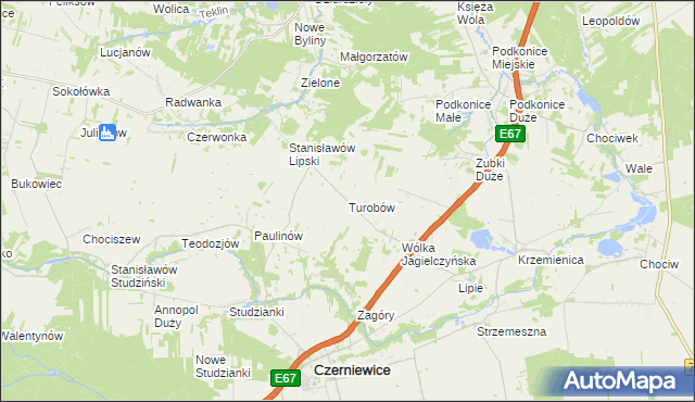 mapa Turobów, Turobów na mapie Targeo