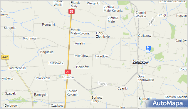 mapa Tykadłów, Tykadłów na mapie Targeo