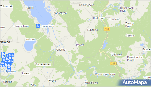 mapa Tyłowo, Tyłowo na mapie Targeo