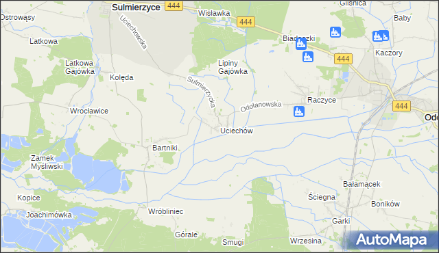 mapa Uciechów gmina Odolanów, Uciechów gmina Odolanów na mapie Targeo