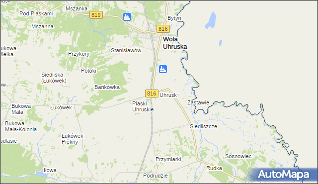 mapa Uhrusk, Uhrusk na mapie Targeo