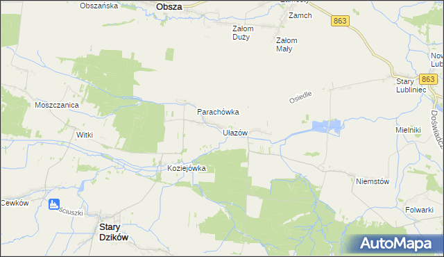 mapa Ułazów, Ułazów na mapie Targeo