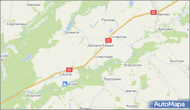 mapa Uniechówek, Uniechówek na mapie Targeo