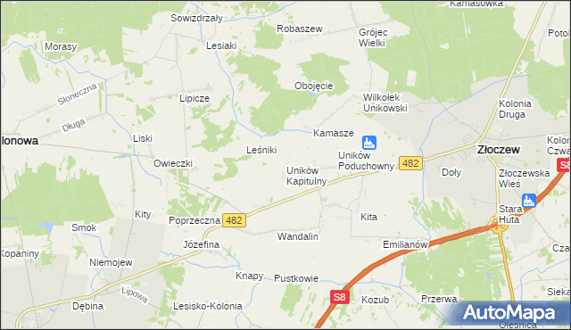 mapa Uników Kapitulny, Uników Kapitulny na mapie Targeo