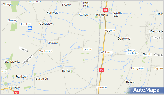 mapa Ustków gmina Krotoszyn, Ustków gmina Krotoszyn na mapie Targeo