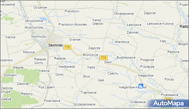 mapa Waganowice, Waganowice na mapie Targeo