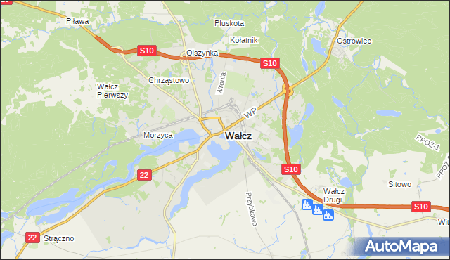 mapa Wałcz, Wałcz na mapie Targeo