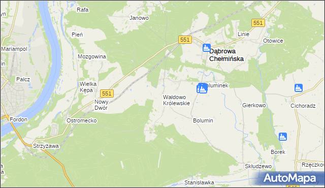 mapa Wałdowo Królewskie, Wałdowo Królewskie na mapie Targeo