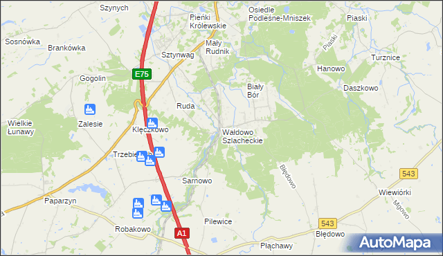 mapa Wałdowo Szlacheckie, Wałdowo Szlacheckie na mapie Targeo