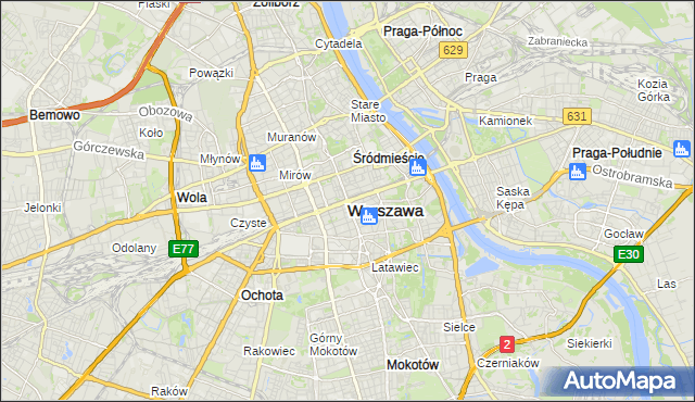 mapa Warszawy, Warszawa na mapie Targeo