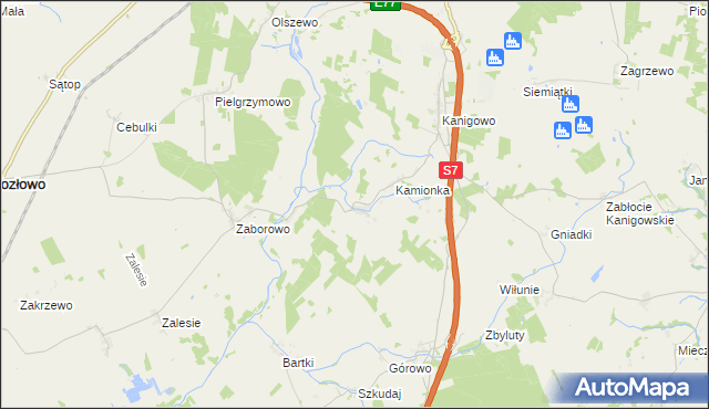 mapa Ważyny, Ważyny na mapie Targeo