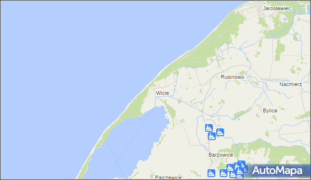 mapa Wicie gmina Darłowo, Wicie gmina Darłowo na mapie Targeo