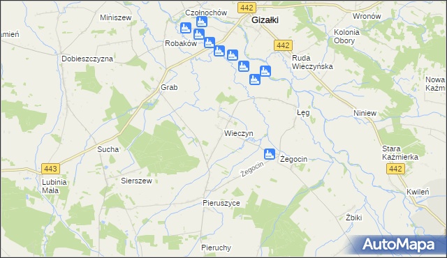 mapa Wieczyn, Wieczyn na mapie Targeo