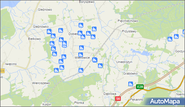 mapa Wiekowo gmina Darłowo, Wiekowo gmina Darłowo na mapie Targeo