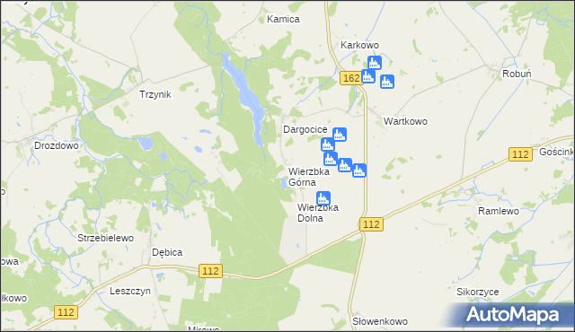 mapa Wierzbka Górna, Wierzbka Górna na mapie Targeo